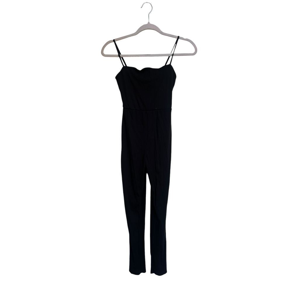 Urban Outfitters‎ Black Ribbed Spaghetti Strap Jumpsuit Size XS